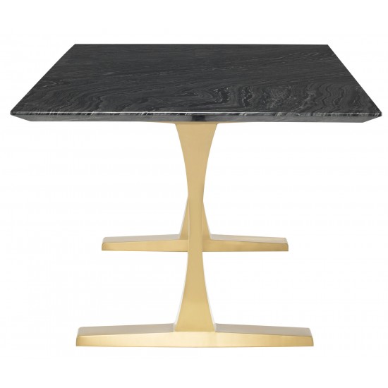 Toulouse Black Wood Vein Stone Dining Table, HGNA483