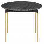 Pixie Black Wood Vein Stone Side Table, HGNA487