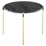 Pixie Black Wood Vein Stone Side Table, HGNA487