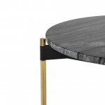 Pixie Black Wood Vein Stone Side Table, HGNA487