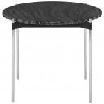 Pixie Black Wood Vein Stone Side Table, HGNA489