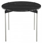 Pixie Black Wood Vein Stone Side Table, HGNA489