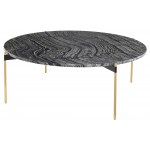 Pixie Black Wood Vein Stone Coffee Table, HGNA495