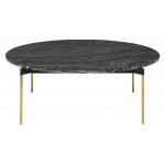 Pixie Black Wood Vein Stone Coffee Table, HGNA495