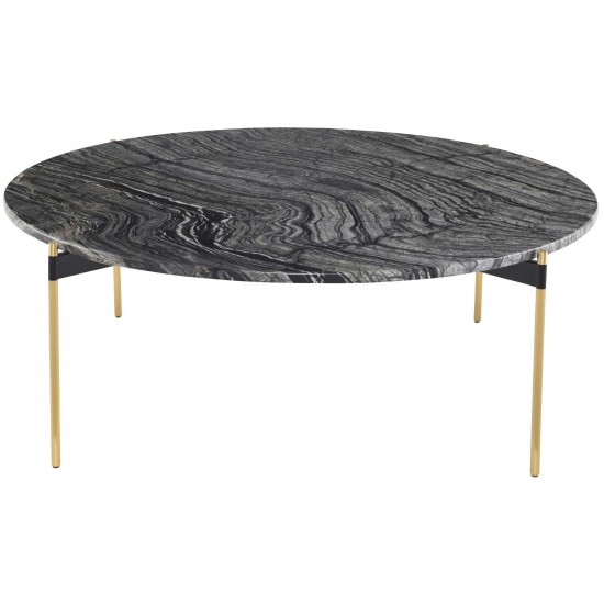 Pixie Black Wood Vein Stone Coffee Table, HGNA495