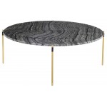 Pixie Black Wood Vein Stone Coffee Table, HGNA495