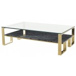 Tierra Black Wood Vein Stone Coffee Table, HGNA509