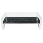 Tierra Black Wood Vein Stone Coffee Table, HGNA511