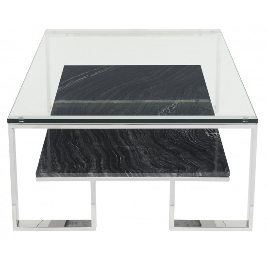 Tierra Black Wood Vein Stone Coffee Table, HGNA511