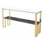 Tierra Black Wood Vein Stone Console Table, HGNA517