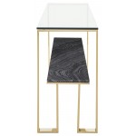 Tierra Black Wood Vein Stone Console Table, HGNA517