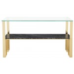 Tierra Black Wood Vein Stone Console Table, HGNA517