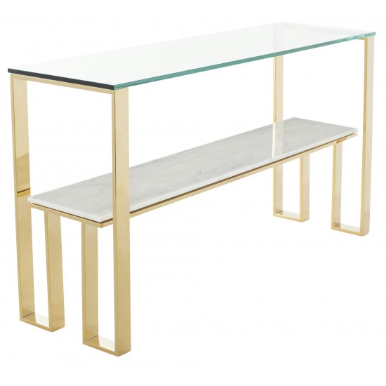 Tierra White Stone Console Table, HGNA518