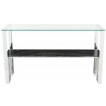 Tierra Black Wood Vein Stone Console Table, HGNA519