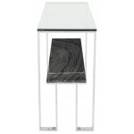 Tierra Black Wood Vein Stone Console Table, HGNA519