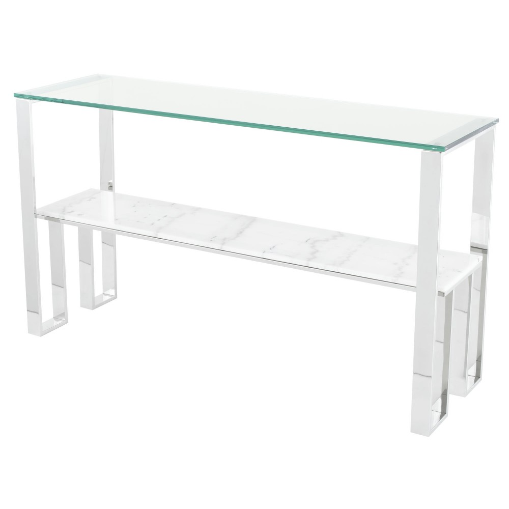 Tierra White Stone Console Table, HGNA520