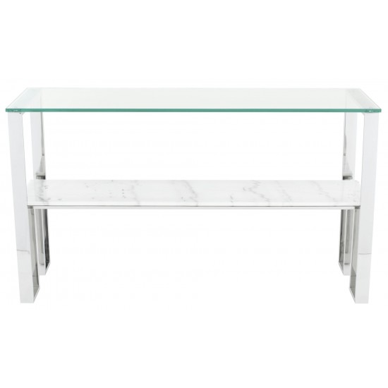 Tierra White Stone Console Table, HGNA520