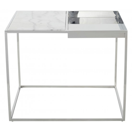 Corbett White Stone Side Table, HGNA522