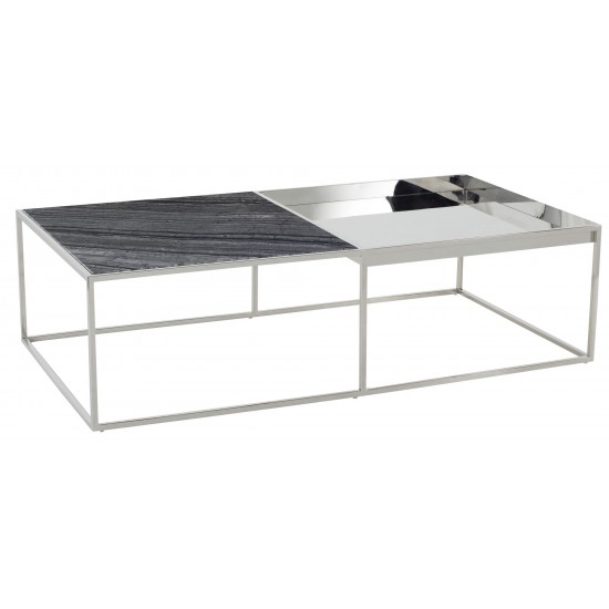 Corbett Black Wood Vein Stone Coffee Table, HGNA527