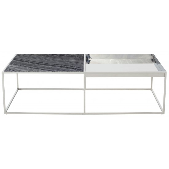 Corbett Black Wood Vein Stone Coffee Table, HGNA527