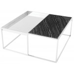 Corbett Black Wood Vein Stone Coffee Table, HGNA533