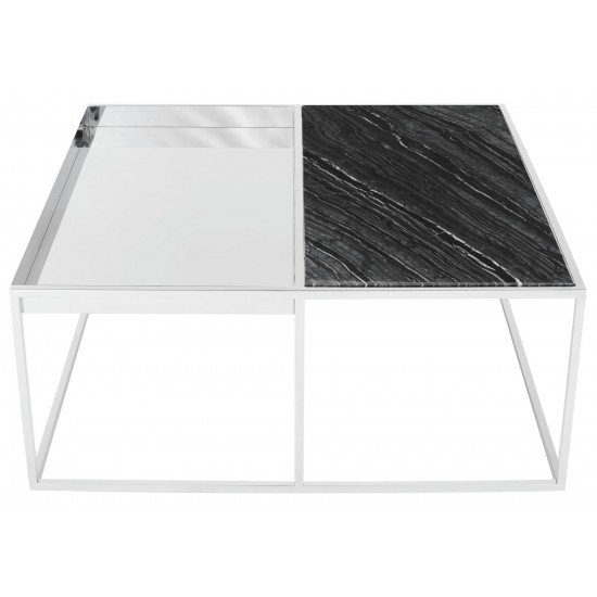 Corbett Black Wood Vein Stone Coffee Table, HGNA533