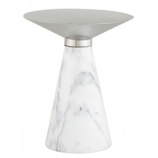Iris Silver Metal Side Table, HGNA550