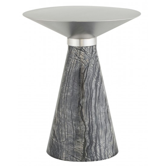 Iris Silver Metal Side Table, HGNA551