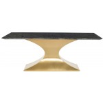 Praetorian Black Wood Vein Stone Dining Table, HGNA563