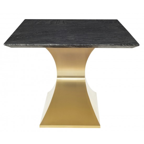 Praetorian Black Wood Vein Stone Dining Table, HGNA563