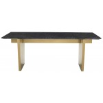 Aiden Black Wood Vein Stone Dining Table, HGNA567