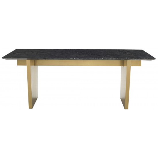 Aiden Black Wood Vein Stone Dining Table, HGNA567