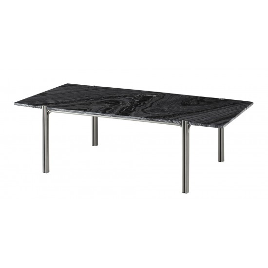 Sussur Black Wood Vein Stone Coffee Table