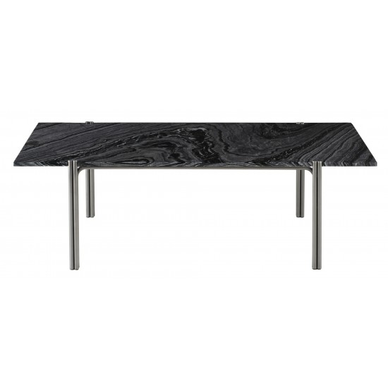 Sussur Black Wood Vein Stone Coffee Table