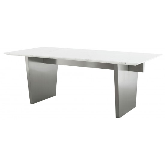 Aiden White Stone Dining Table, HGNA579