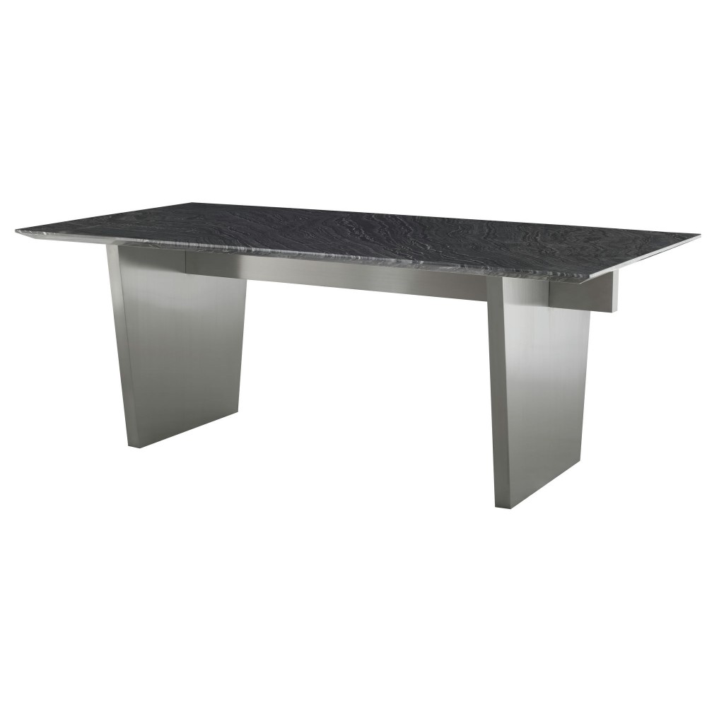 Aiden Black Wood Vein Stone Dining Table, HGNA580 Aiden Black Wood Vein Stone Dining Table, HGNA580