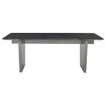 Aiden Black Wood Vein Stone Dining Table, HGNA580