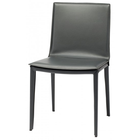 Palma Dark Grey Leather Dining Chair