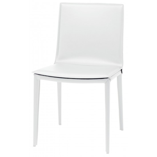 Palma White Leather Dining Chair