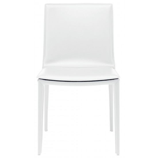 Palma White Leather Dining Chair