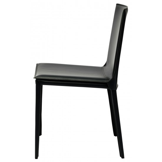 Palma Black Leather Dining Chair