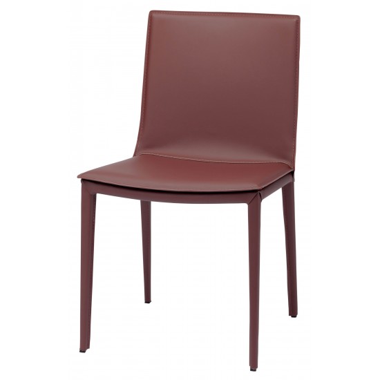 Palma Bordeaux Leather Dining Chair