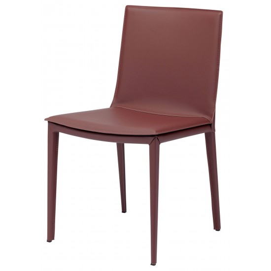 Palma Bordeaux Leather Dining Chair