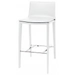 Palma White Leather Bar Stool