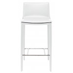 Palma White Leather Bar Stool