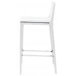 Palma White Leather Bar Stool