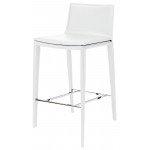 Palma White Leather Bar Stool