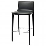 Palma Black Leather Bar Stool