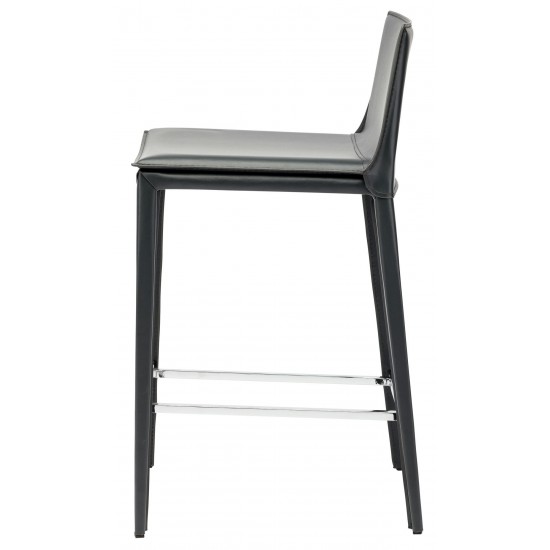 Palma Dark Grey Leather Counter Stool