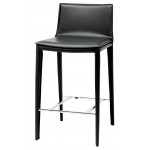 Palma Black Leather Counter Stool